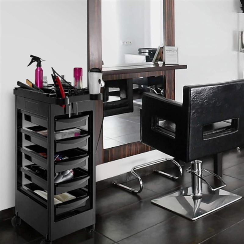 UNIQ frisörvagn / rullbord – Svart – | Fashiongirl
