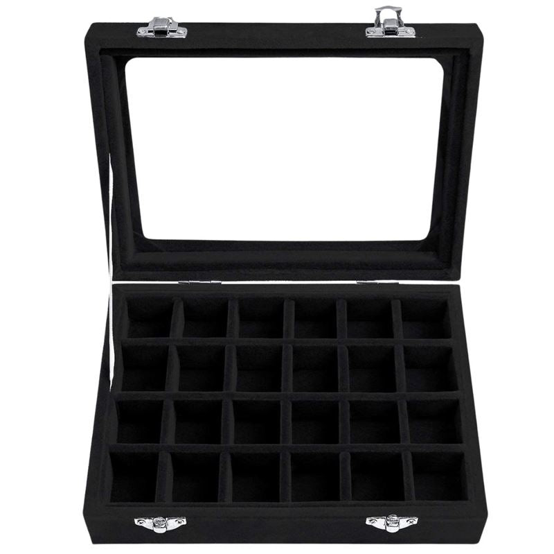 UNIQ Jewellery Box in Black Velour - Jewelry Box