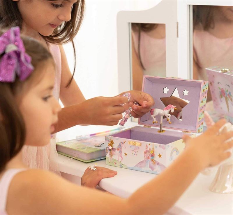 UNIQ Kids Jewellery Box with Music Ballerina (Unicorn) - Pink/White - Jewelry Box