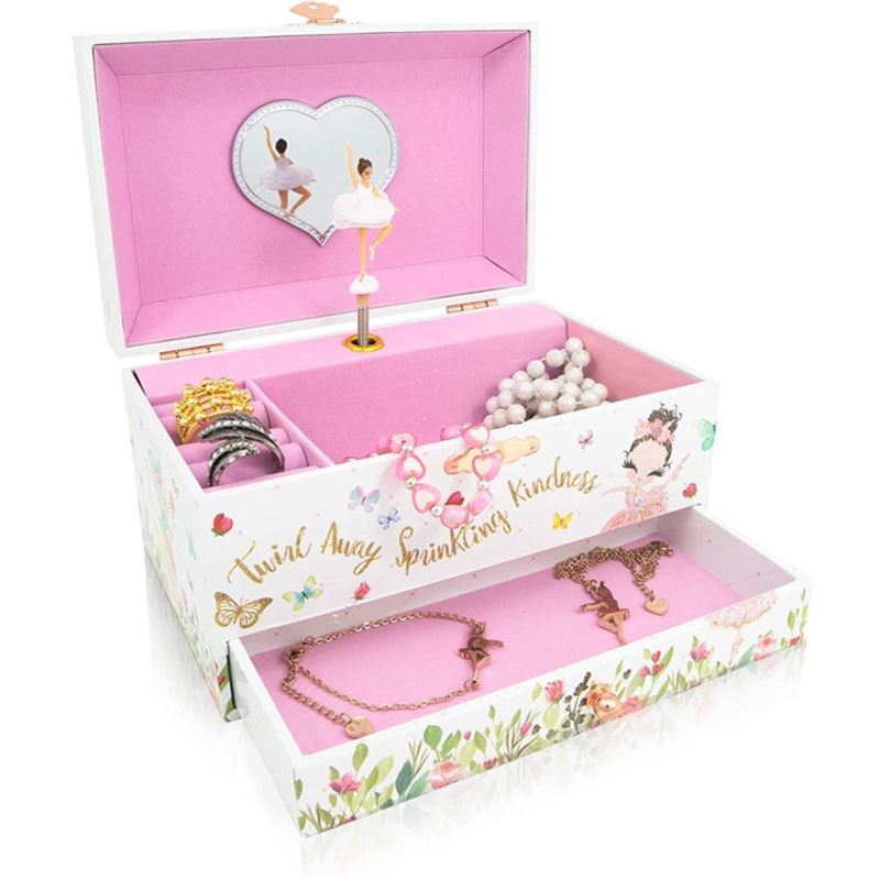 UNIQ Kids Jewellery Box with Music Ballerina - White - Jewelry Box