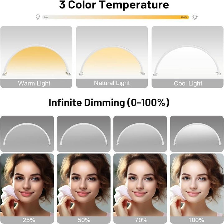 UNIQ LED Table lamp Half Moon Arch for manicure / eyelash extensions - White - | Fashiongirl