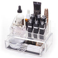 UNIQ Makeup Acrylic Organiser med 1 låda + topp från UNIQ förvarar parfymer, läppstift, hudvårdsflaskor och små skönhetsartiklar på ett snyggt sätt, med en bottenlåda för extra förvaring.