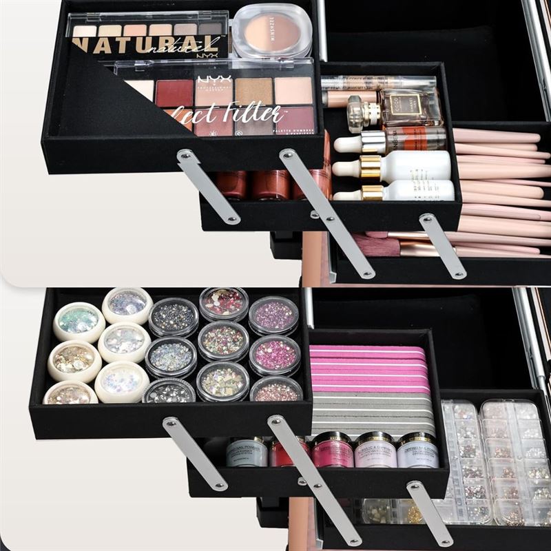 UNIQ Makeup Trolley - Aluminium, Rose Gold - | Fashiongirl