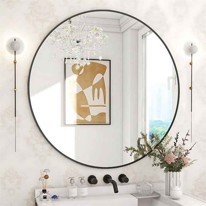 UNIQ Oslo Round Mirror - Ø50 cm Black - | Fashiongirl