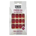UNIQ Press On Nails med lim – Red Cat Eye – | Fashiongirl