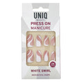 UNIQ Press On Nails med lim – White Swirl – | Fashiongirl