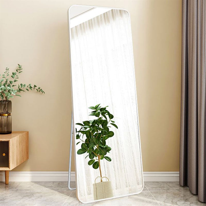 UNIQ Replica väggspegel/golvspegel i aluminium/glas, 80x180 cm – vit – | Fashiongirl