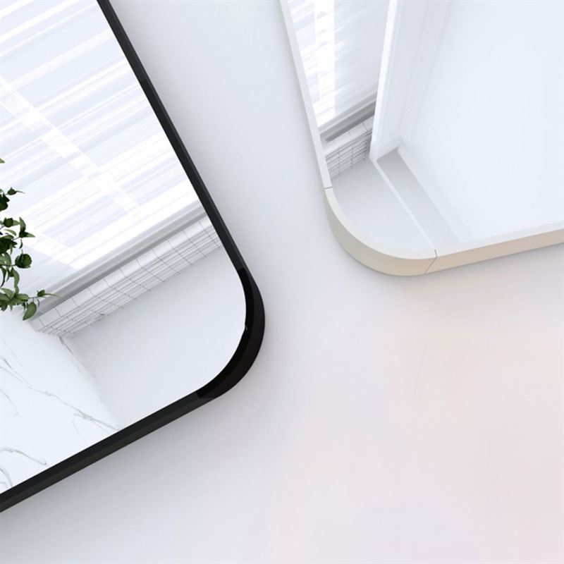 UNIQ Replica väggspegel/golvspegel i aluminium/glas, 80x180 cm – vit – | Fashiongirl