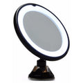 UNIQ rund spegel med LED-belysning och sugkopp x10 förstoringsspegel – svart – | Fashiongirl