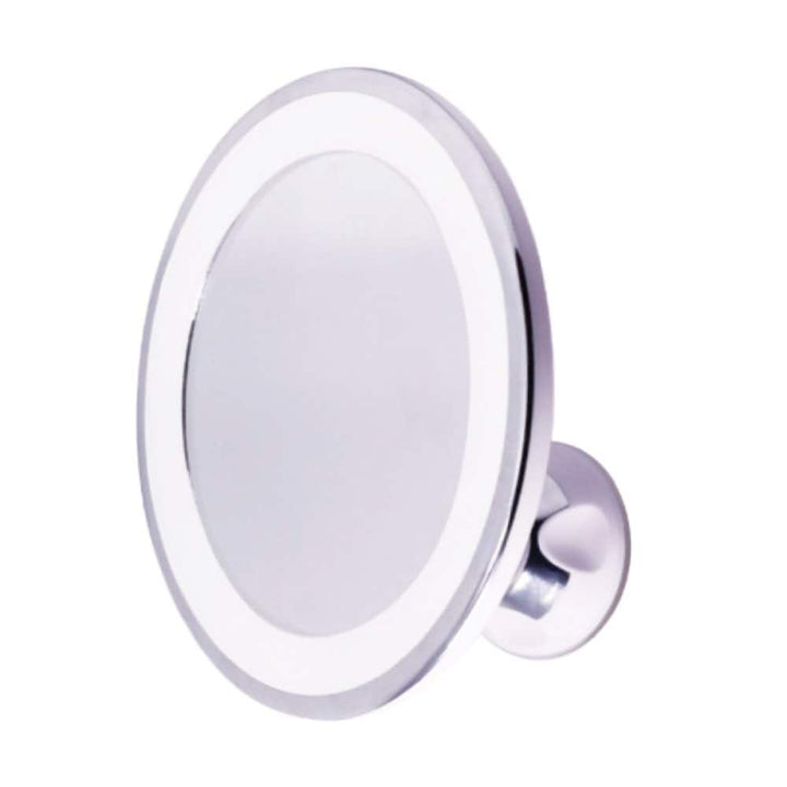 UNIQ Round Mirror with LED Light and Suction Cup x10 Magnifying Mirror - White - | Fashiongirl