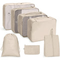 UNIQ Suitcase packing cube set – Organisera och skydda ditt bagage på ett perfekt sätt – Beige – 7 delar – | Fashiongirl