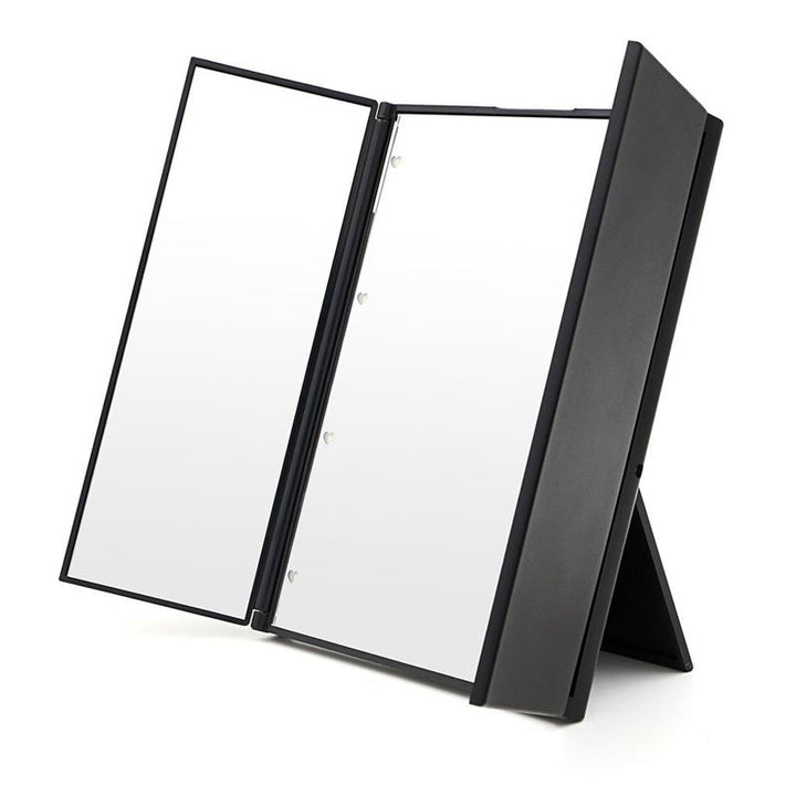 UNIQ Vanity Tri - fold Makeup Mirror with LED light, black - | Fashiongirl