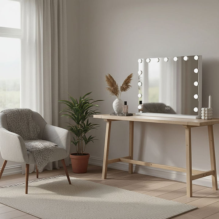 UNIQ XL Hollywood Vanity Mirror with 15 LED bulbs and touch function - White - Mirror