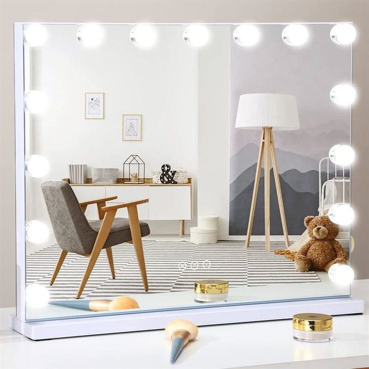 UNIQ XL Hollywood Vanity Mirror with 15 LED bulbs and touch function - White - Mirror