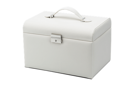 UNIQ XL Leather jewellery box with 20 compartments - White - Jewelry Box