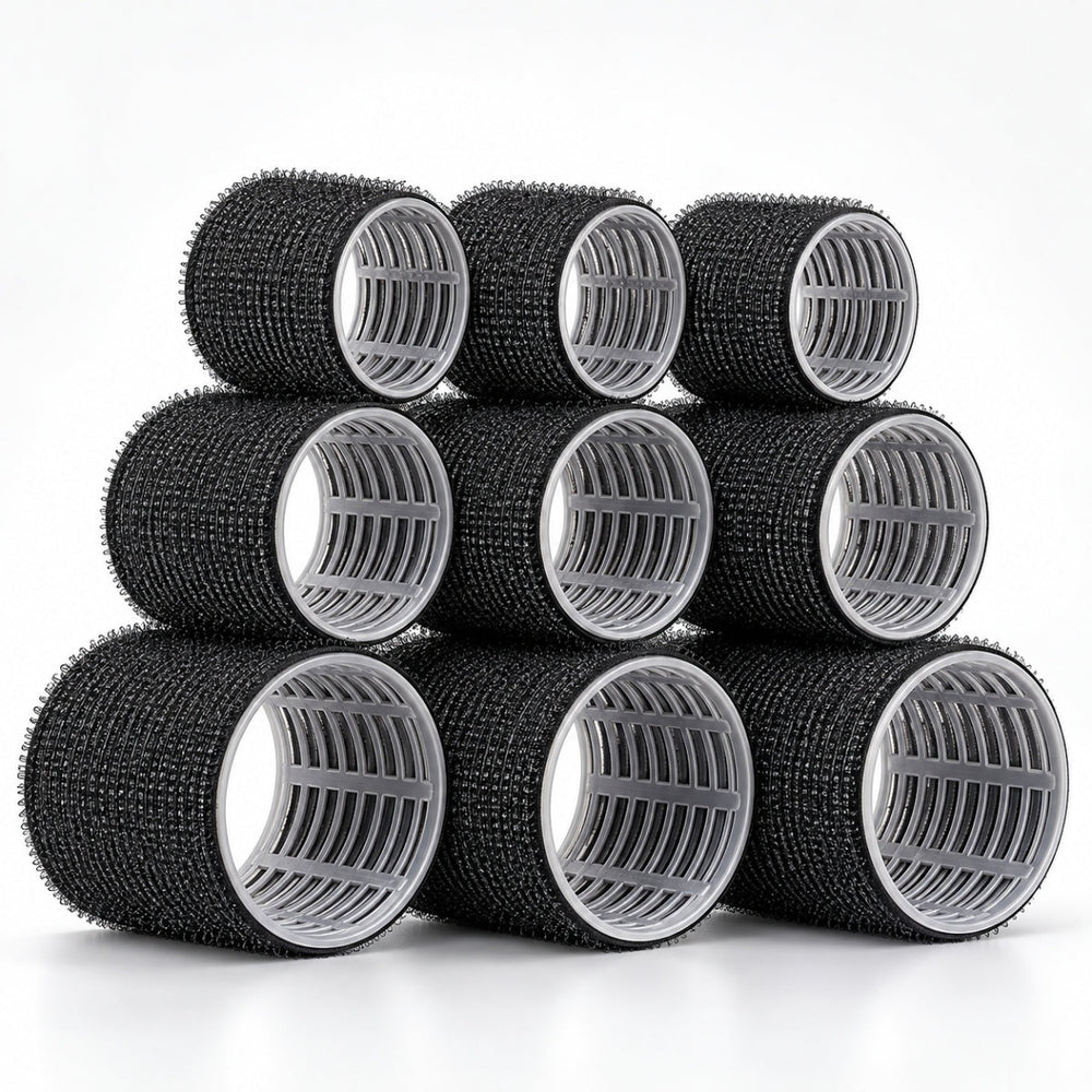 Velcro Hair Rollers 9 Pack 3 Sizes - Black – image 2