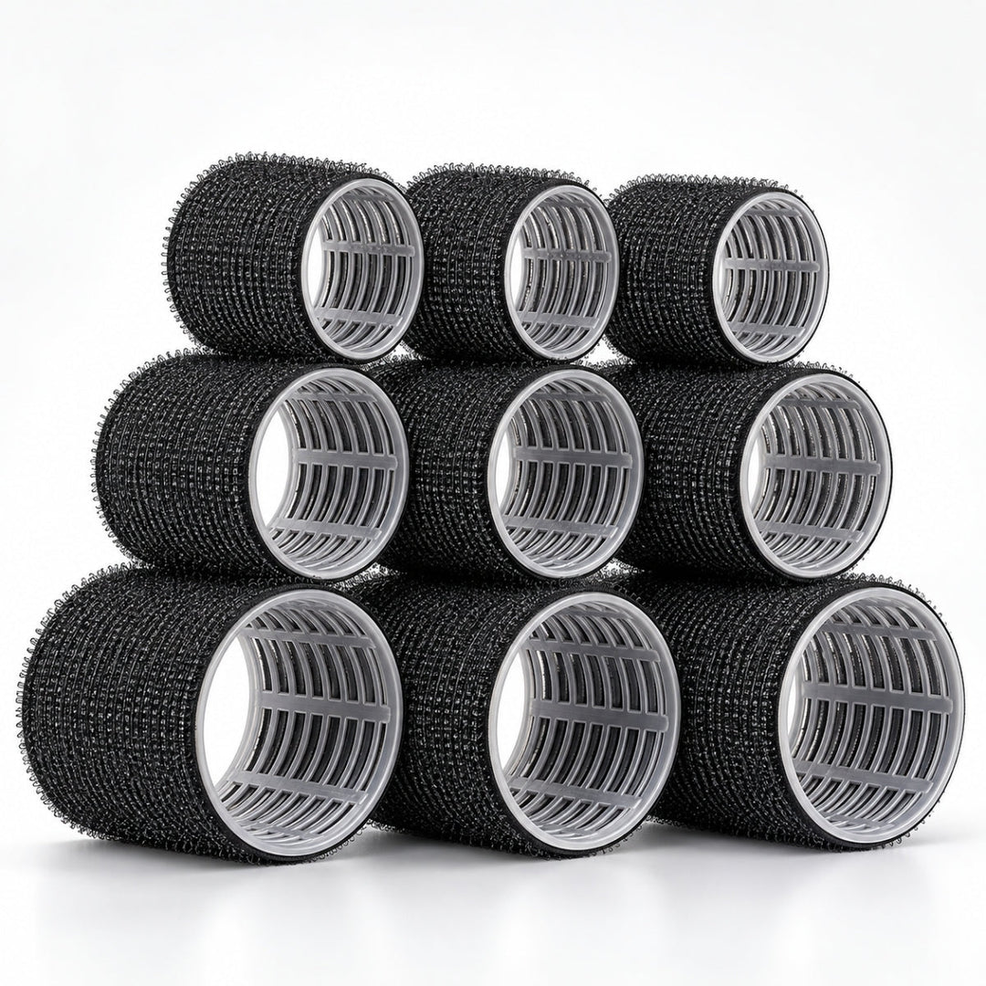 Velcro Hair Rollers 9 Pack 3 Sizes - Black – image 2
